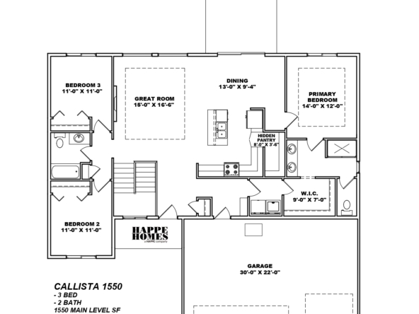 Callista 1550 Floor Plan by Happe Homes