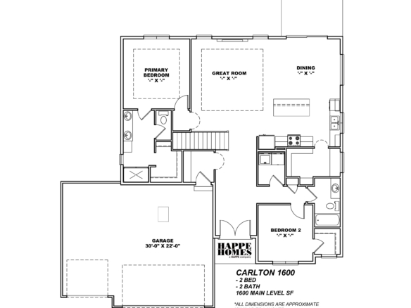 Happe Homes Floor Plans - Carlton 1600