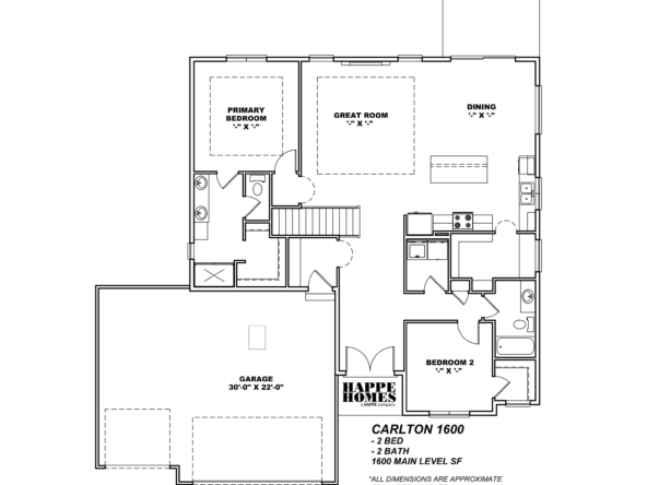 Happe Homes Floor Plans - Carlton 1600