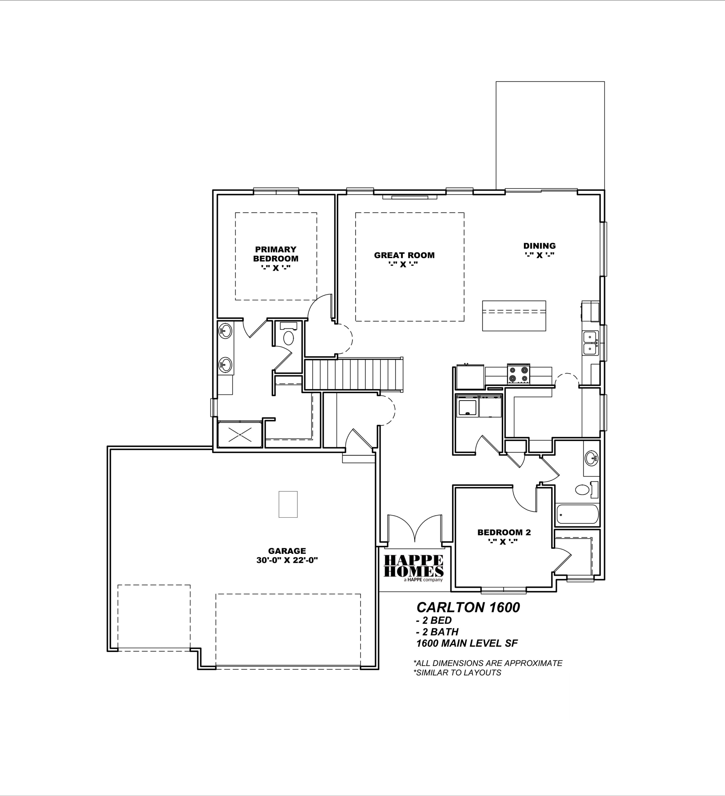 Happe Homes Floor Plans - Carlton 1600